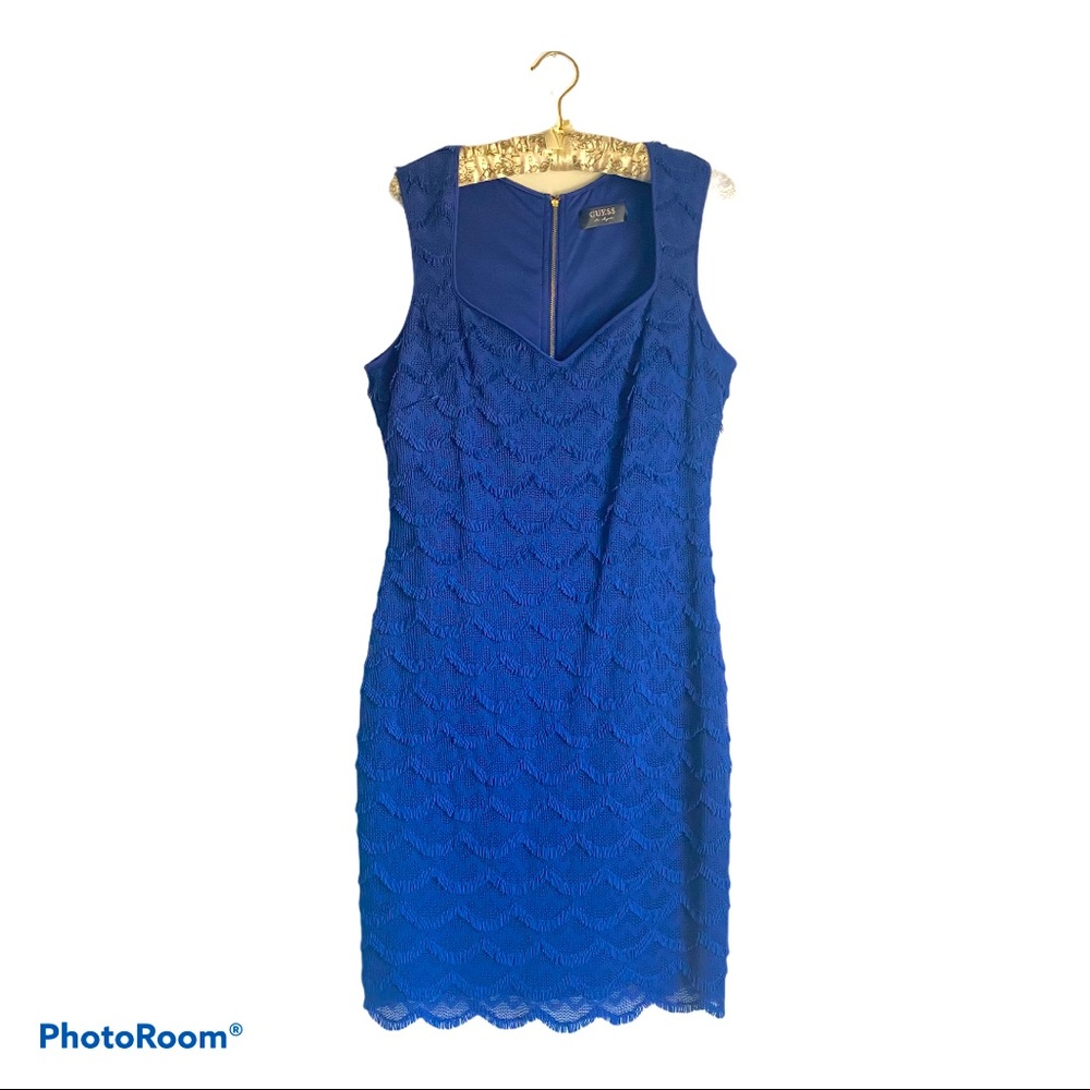 💝 Guess Flapper Dress Midi Indigo Royal Blue